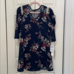 Knit cut out shoulder dress